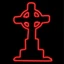 LED Neon Strip Light Tombstone With Celtic Cross Halloween Decoration - Lighted Sign - Red - 48 Inch
