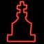 LED Neon Strip Light Tombstone With Overhead Cross Halloween Decoration - Lighted Sign - Orange - 48 Inch