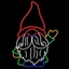 LED Neon Strip Light Sign - Waving gnome with green coat and red hat.