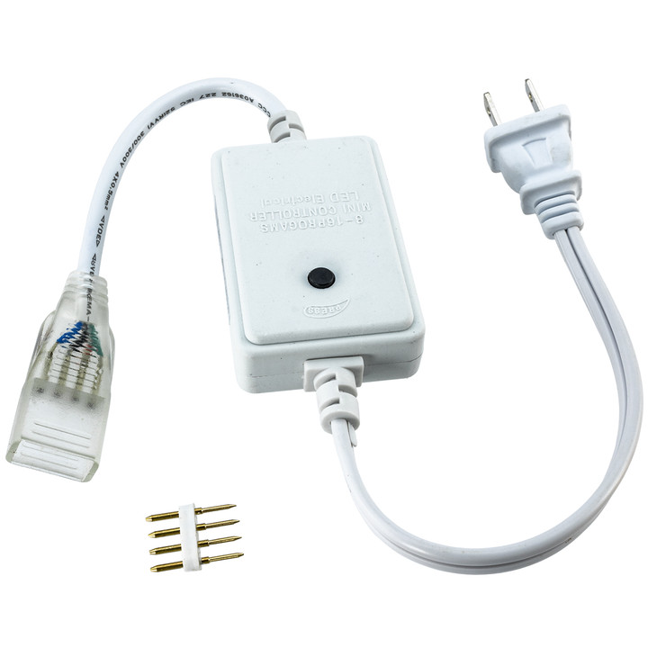 6-Function RGB LED Rope Light Mini Inline Controller - 120 Volt
