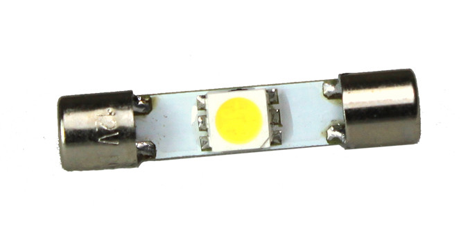1 led 12 volt cool white festoon bulb - 110 deg