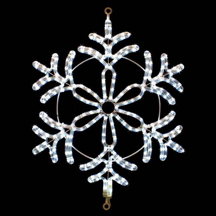24 inch cool white led rope light snowflake motif v6