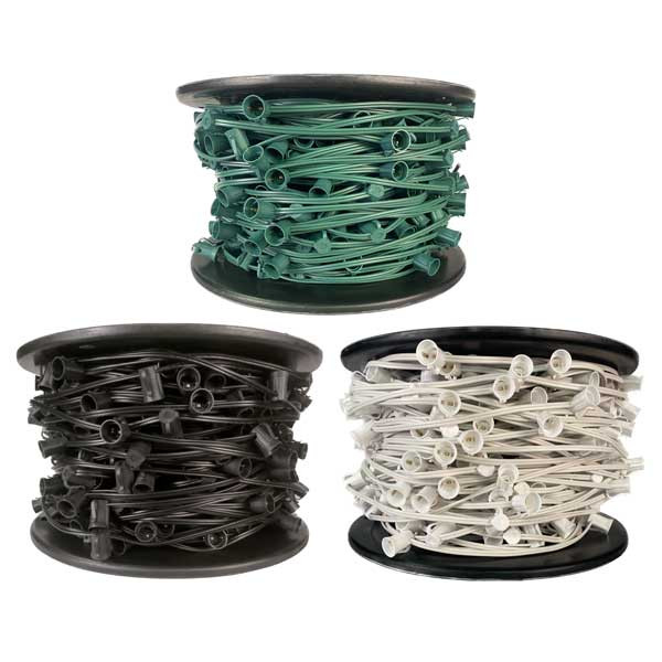 three C7 spools, green, black white