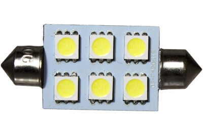 6 LED 12 Volt 42mm Festoon Bulb (120deg)