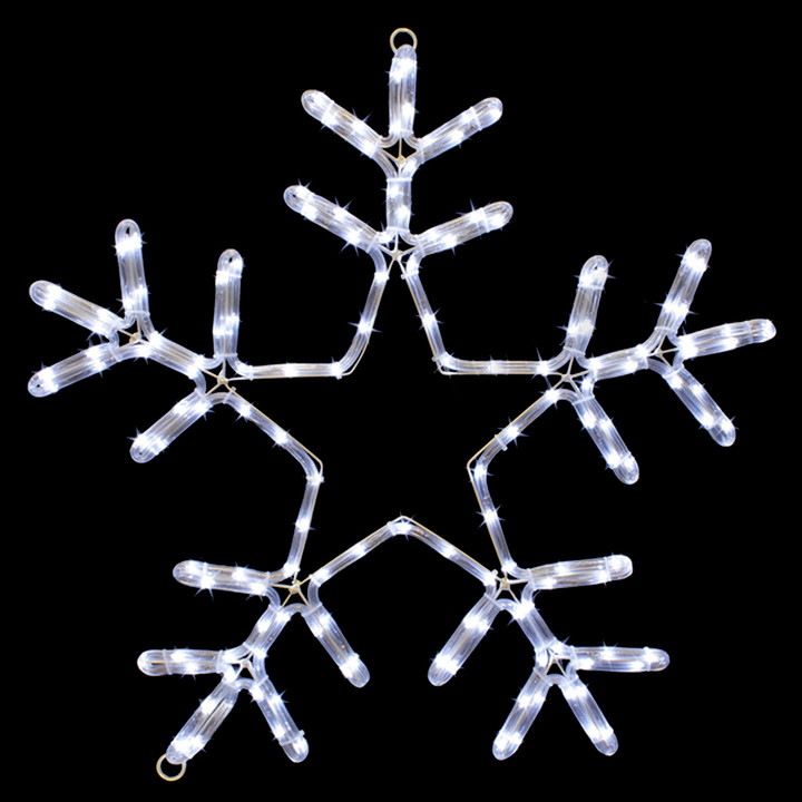 24 inch cool white led rope light snowflake motif v1