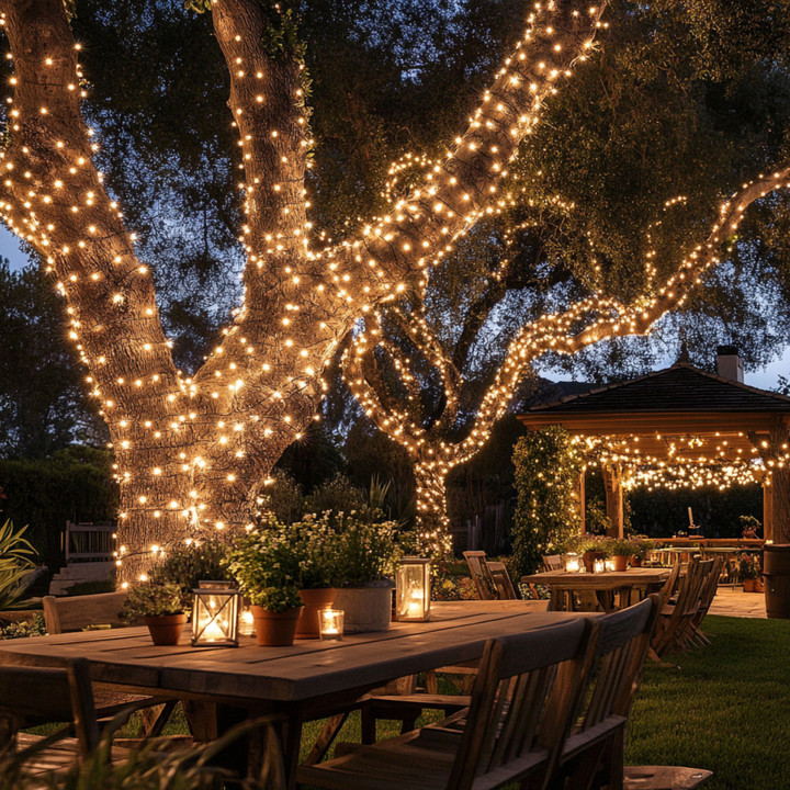 6 Inch x 15 Foot 150 Clear Light Tree Trunk Net w/Green Wire - Steady Burn