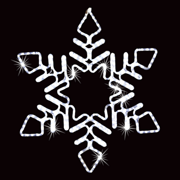 LED Rope Light Snowflake Decoration - Twinkling Lighted Sign - Cool White - 30 Inch