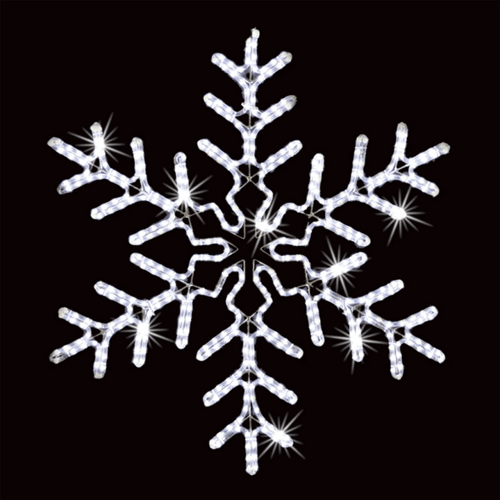 36 inch cool white led rope light twinkling snowflake motif v2