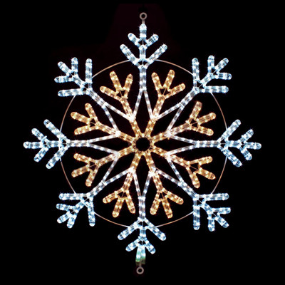 36 inch cool white and warm white led rope light snowflake motif