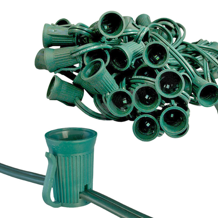 50 foot c9 spt2 10 amp green string light - 12 inch spacing