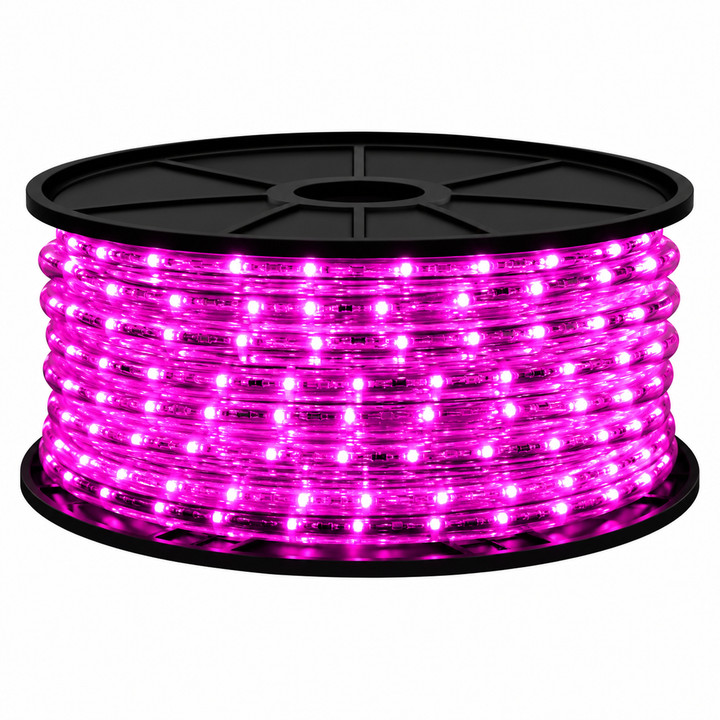 Pink/Fuchsia LED Rope Light - 120 Volt - 148 Foot Spool