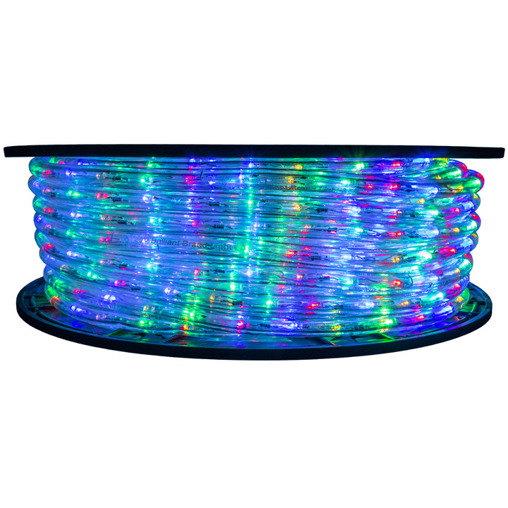 148' Multi-Color LED rope light spool. 120 Volts. Brilliant Brand. 1/2" diameter.
