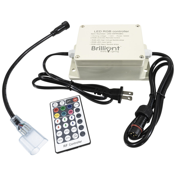 Outdoor RF Pro Controller With Remote - RGB Neon Rope Lights - Multi-Function Color Changing - 120 Volt