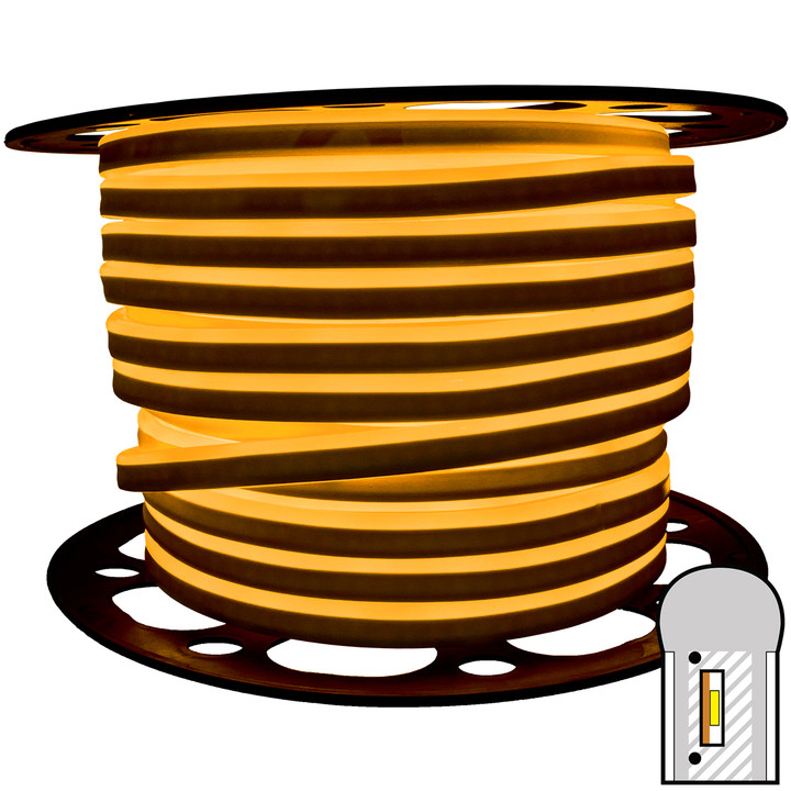 148ft yellow smd led neon strip light spool - 120 volt