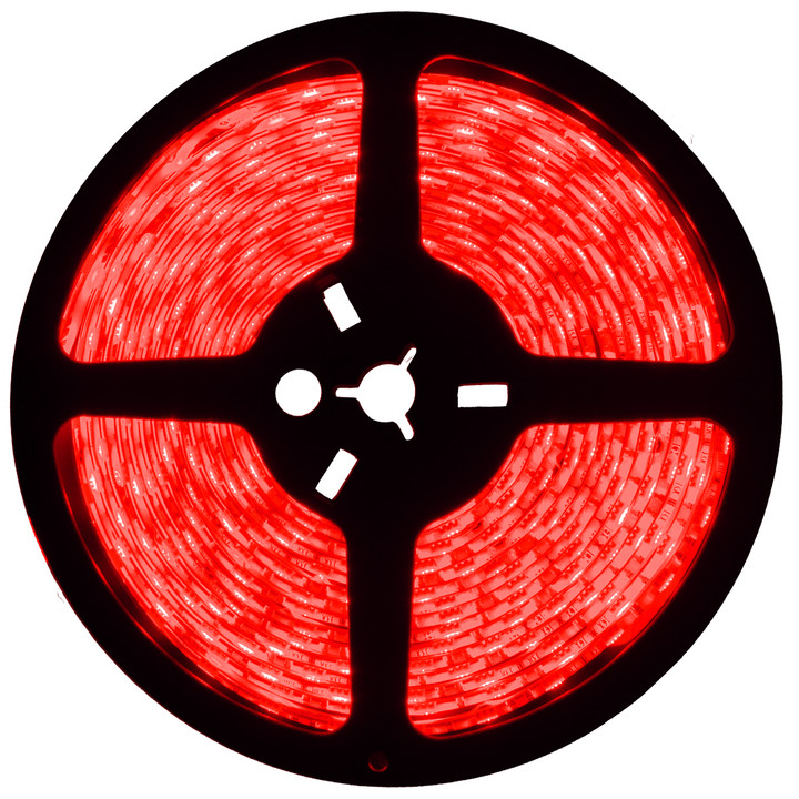 16.4ft red led strip light spool - 12 volt - smd-3528 - ip22