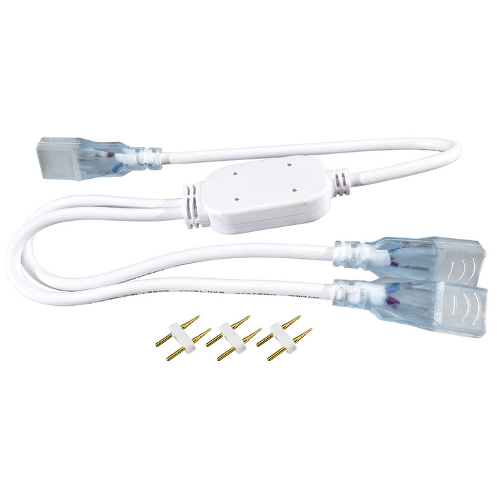 y connector for 120 volt smd led neon strip lights - white