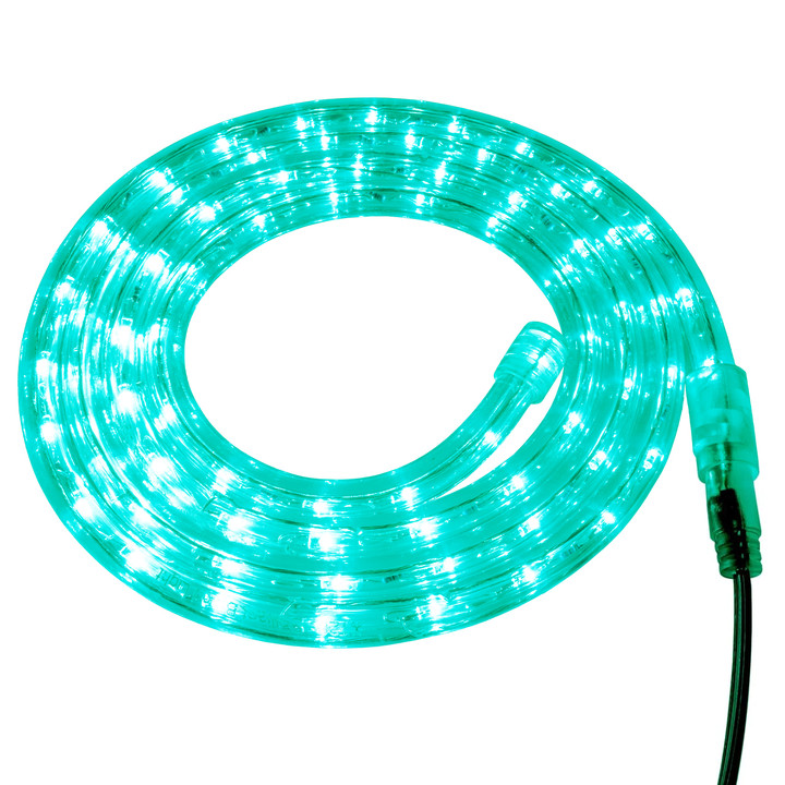 Teal LED Rope Light - 120 Volt - Custom Cut