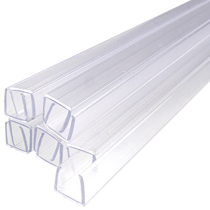 24 Inch x 7/16 Inch LED Neon Strip Light Mounting Track - Clear PVC Channel (10 Pack) - 120 Volt
