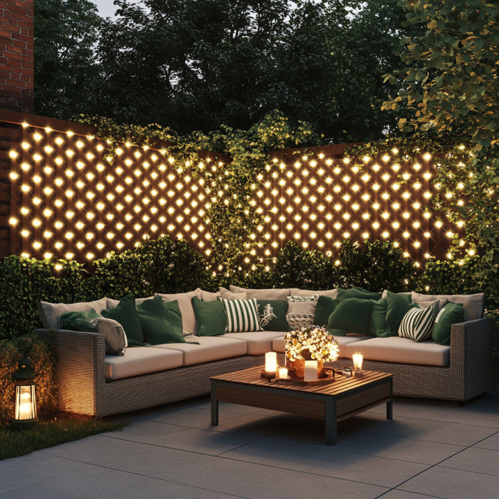 96 LED 4.9 Foot x 4.9 Foot Warm White LED Net Light Set  - Mesh Lights