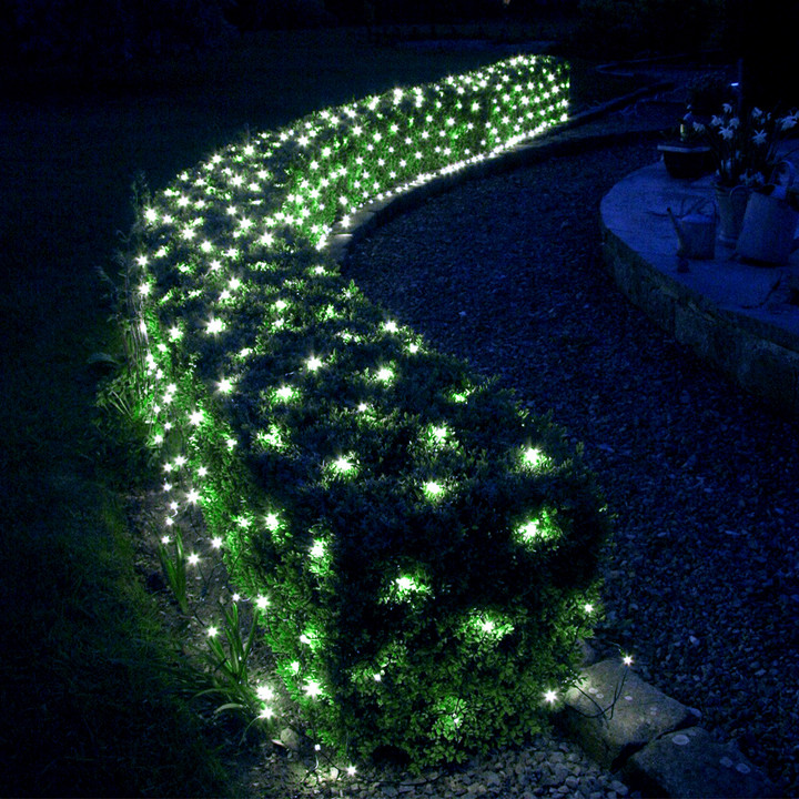 192 LED 6.6 Foot x 9.8 Foot Cool White LED Net Light Set  - Mesh Lights