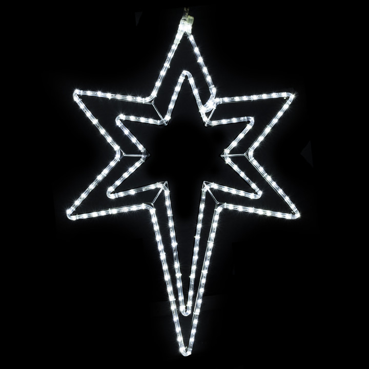 LED Rope Light Bethlehem Star Christmas Decoration with Steady Burn Center - Lighted Sign - Cool White - 33 Inch