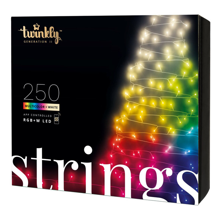 Twinkly Smart Lights - 250 LED Special Edition RGB+W Multicolor & White Chasing String Lights - Generation II - BT+WiFi - 65.5 Feet