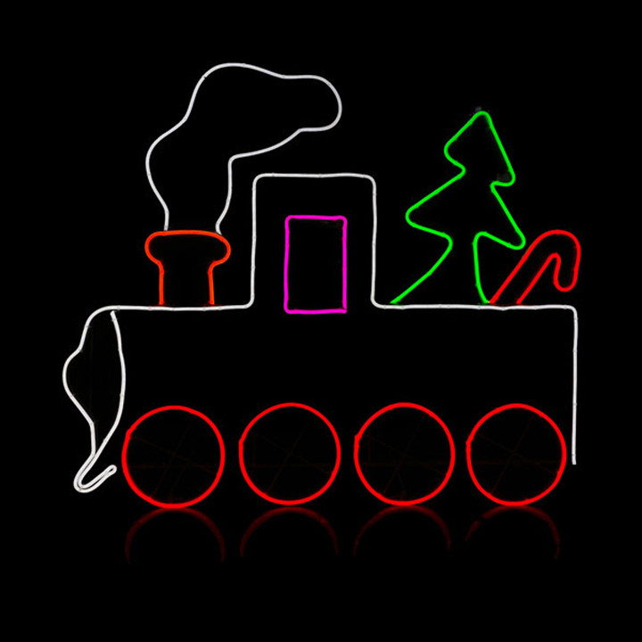 LED Neon Strip Light Train Christmas Decoration - Lighted Sign - Multi-Color - 34.5 Inch