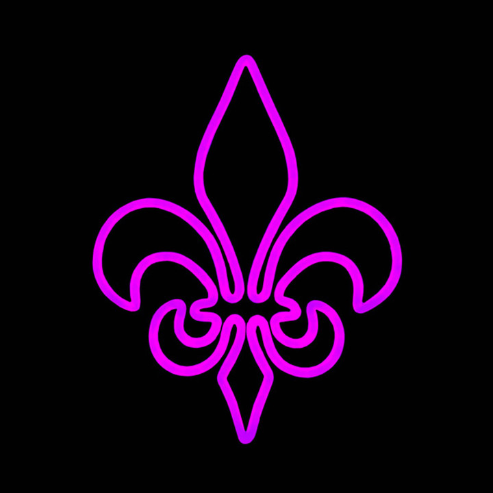 LED Neon Strip Light Fleur De Lis Mardi Gras Decoration - Lighted Sign - Purple - 15 Inch