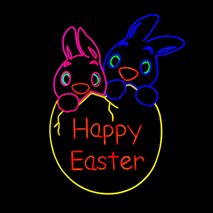 LED Neon Strip Light Happy Easter Decoration - Lighted Sign - Multi-Color - 35 Inch