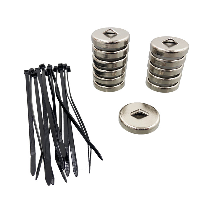 Magnetic Zip Tie Mounting Clips (12 pack)