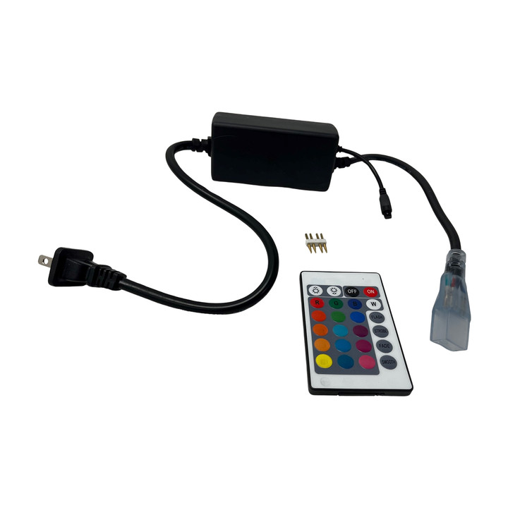 120 Volt RGB LED Strip Light Mini Controller with Wireless Remote