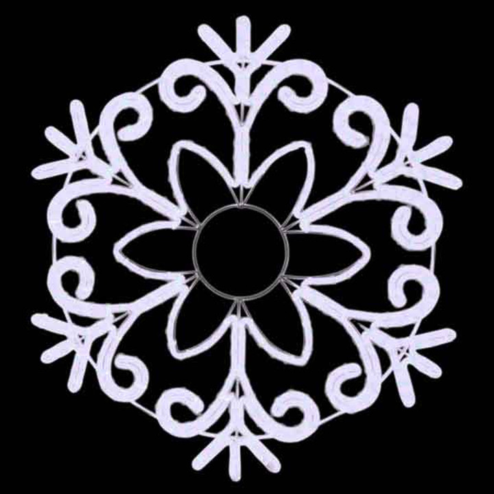 LED Rope Light Snowflake Decoration - Lighted Sign - Cool White - 31.5 Inch