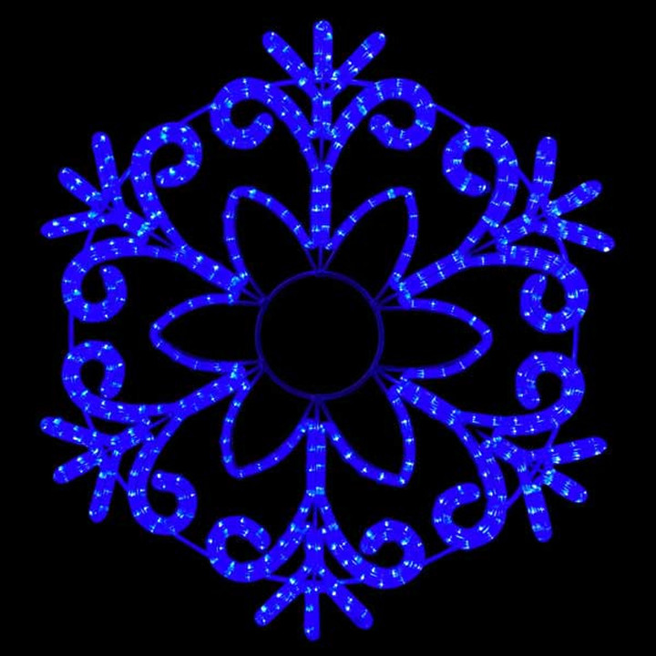 LED Rope Light Snowflake Decoration - Lighted Sign - Blue - 31.5 Inch