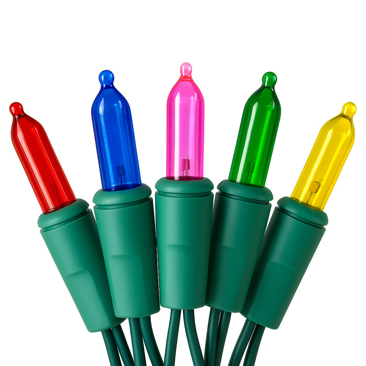 Multicolor with Pink M5 LED String Lights - 70 Bulb Mini Set - 23.5 Feet