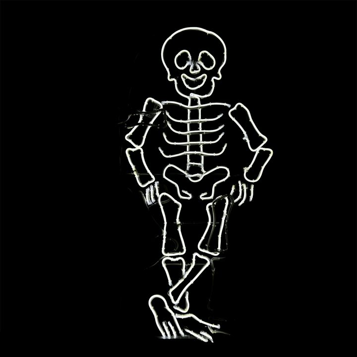 Animated dancing skeleton LED Neon sign. Halloween decoration