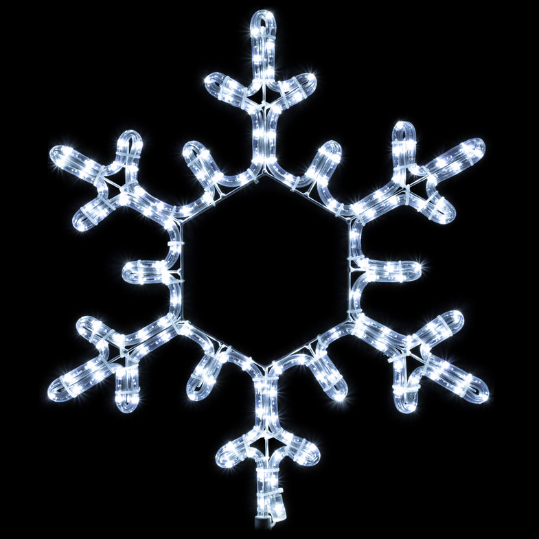 18 inch cool white led rope light snowflake motif v1