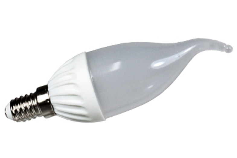 cool white 3w led frosted flame tip candle light bulb - e14 base
