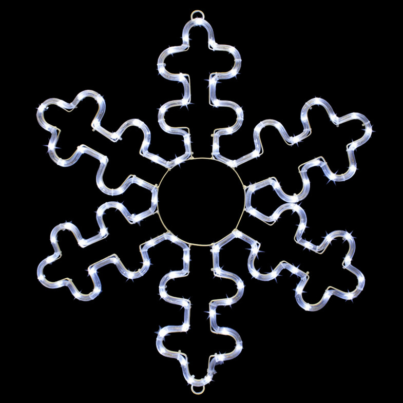 24 inch cool white led rope light snowflake motif v4