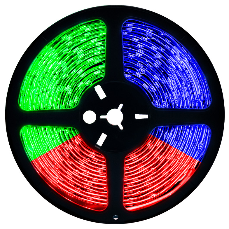 16.4ft rgb color changing led strip light spool - 12 volt - smd-5050 - ip22