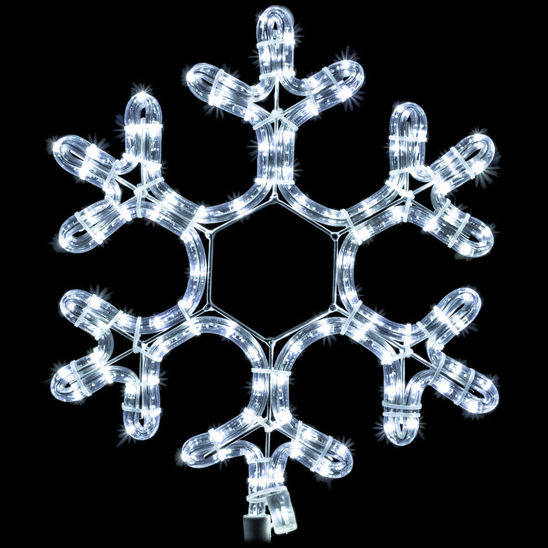 12 inch cool white led rope light snowflake motif