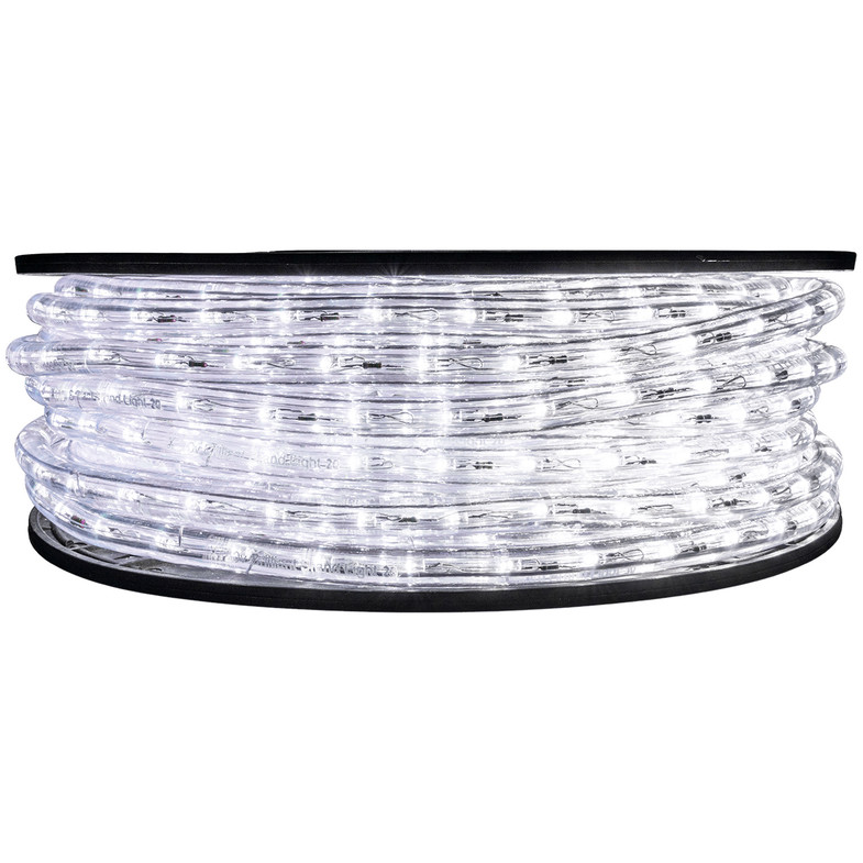 148' Cool White LED rope light spool. 120 Volts. Brilliant Brand. 1/2" diameter.