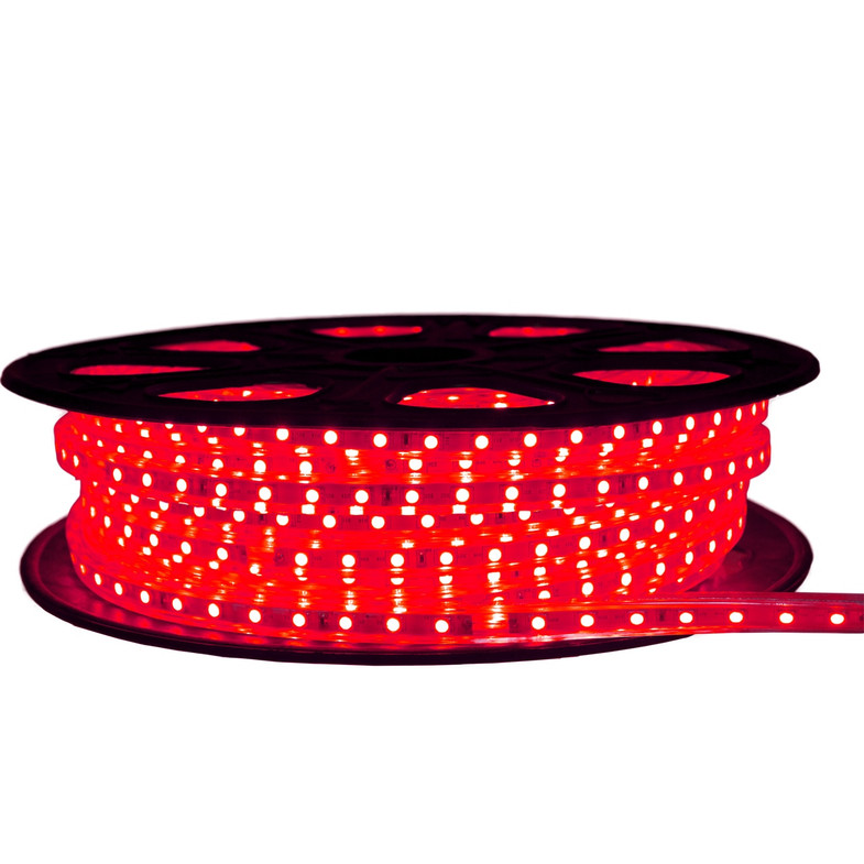 Red LED Strip Light - 120 Volt - High Output (SMD 5050) - 65 Feet