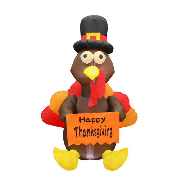 5 Foot Thanksgiving Turkey Inflatable - LED Lighted Yard Display