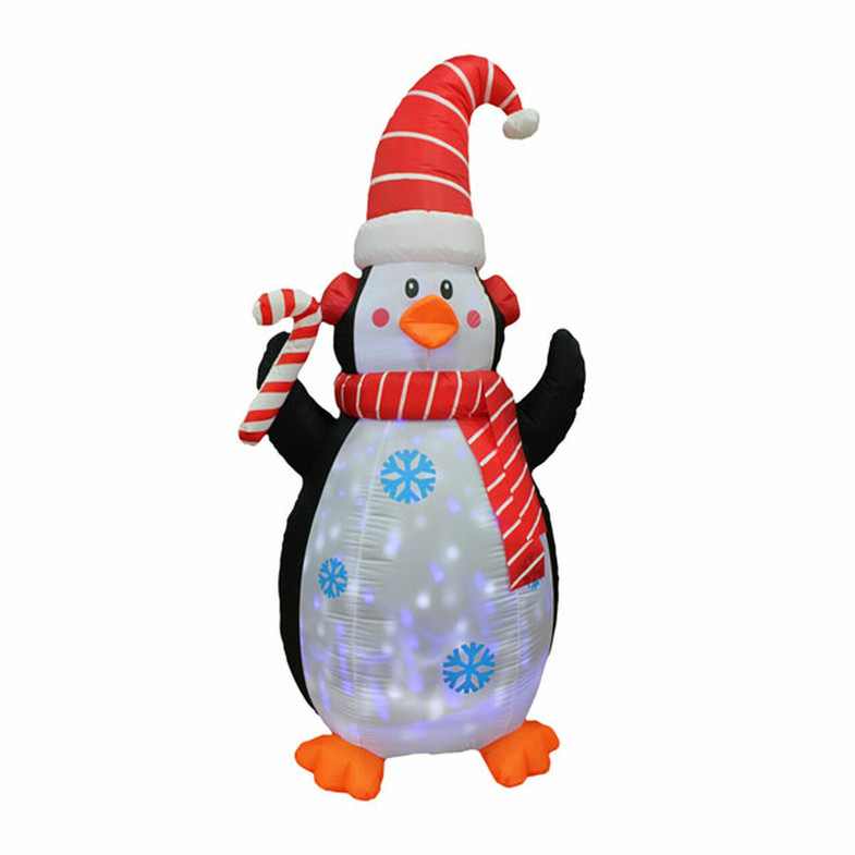 7 Foot Penguin Christmas Inflatable with Light Effects - LED Lighted Yard Display