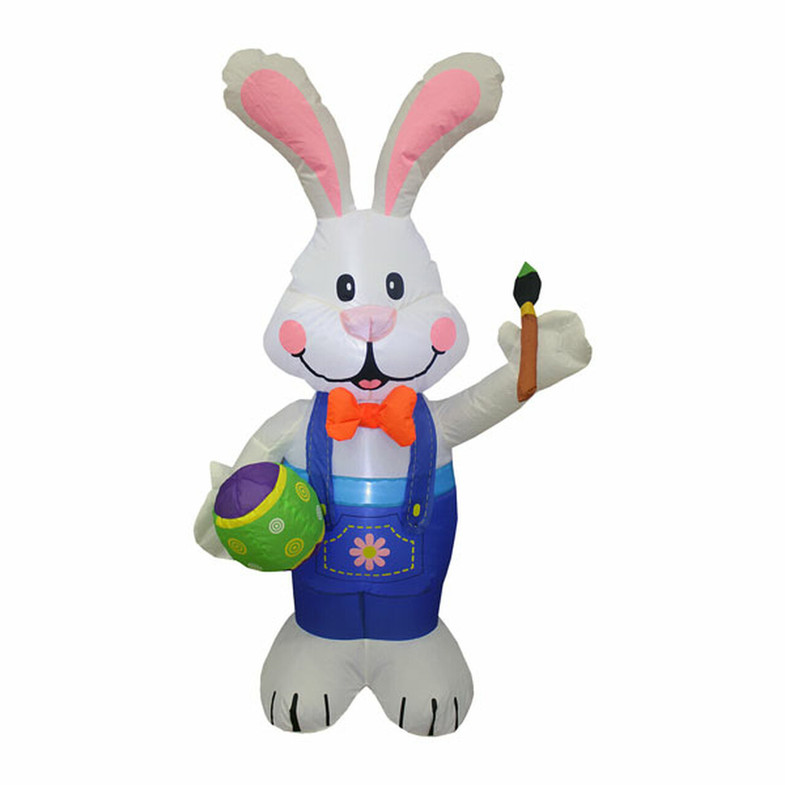 4 Foot Easter Bunny Inflatable - LED Lighted Yard Display