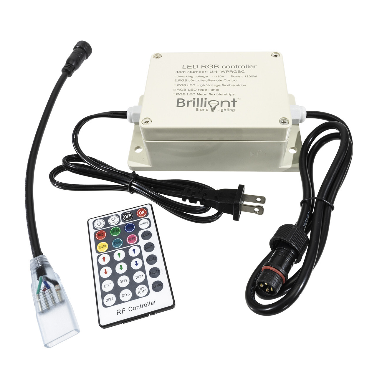 120V SMD LED RGB Rope Light Controllers & Remotes