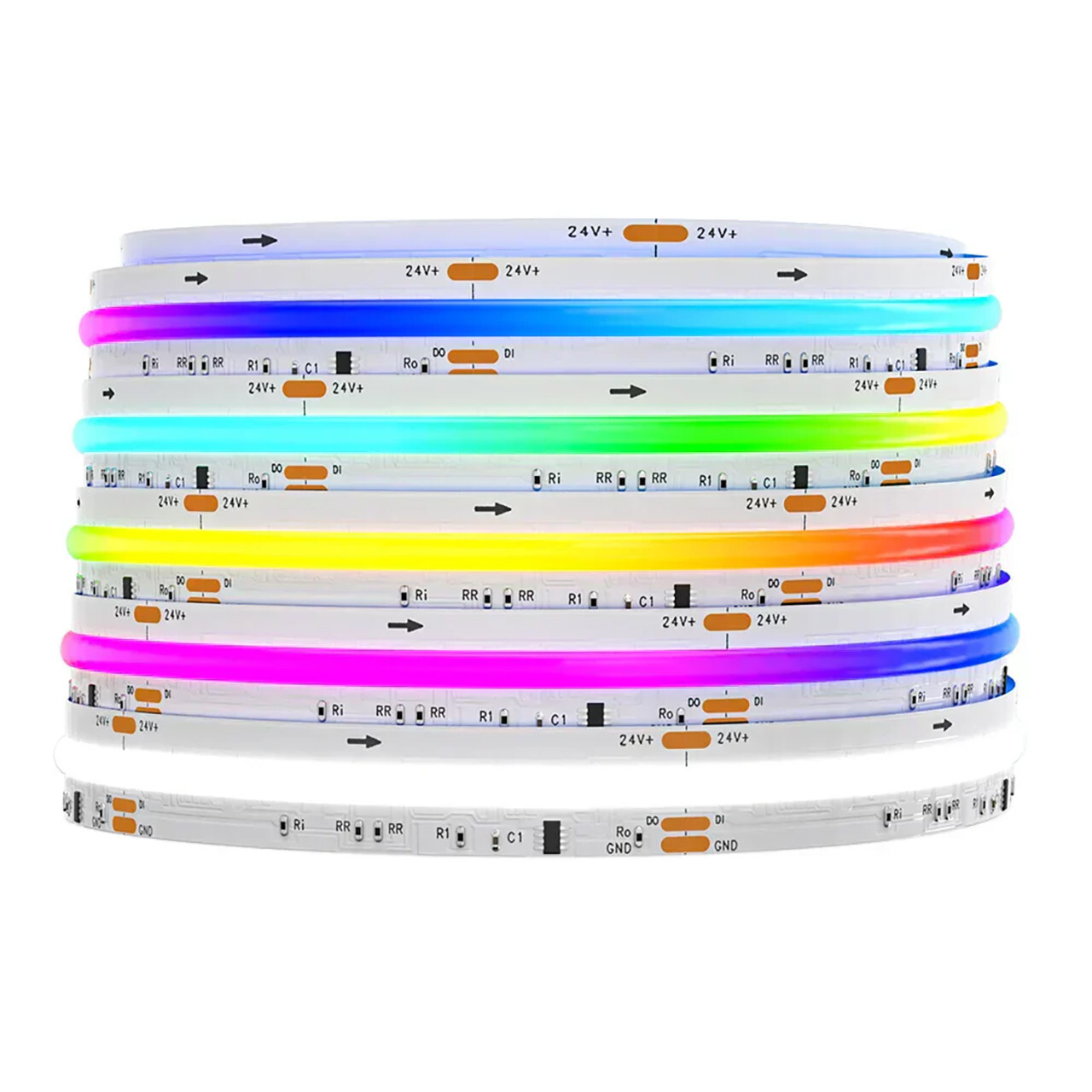 24V LED RGB FCOB Strip Light Spools