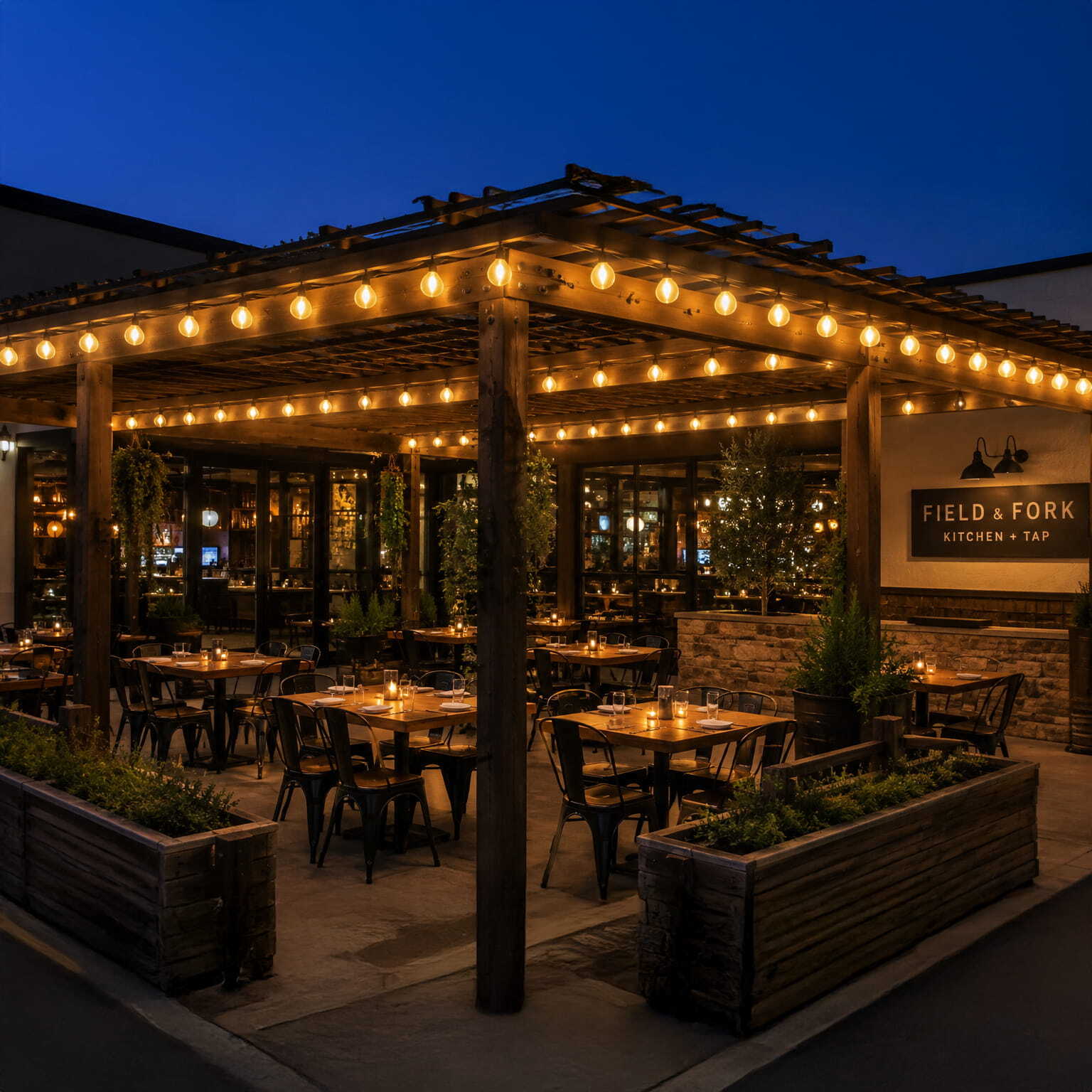 C7 & C9 Magnetic String Lights Illuminate Outdoor Dining