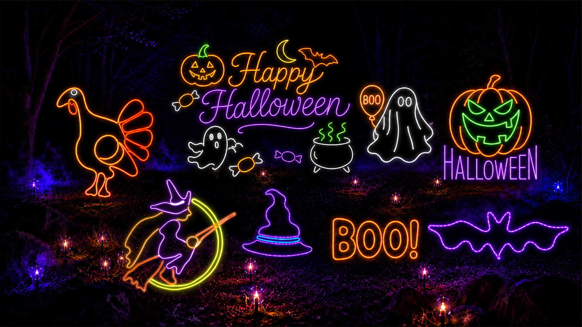 Halloween LED Signs &  Lighted Displays