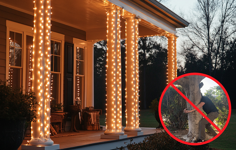 String Wrapped Trees The Fastest Way to Wrap Trees and Pillars Like a Pro - Birddog Lighting